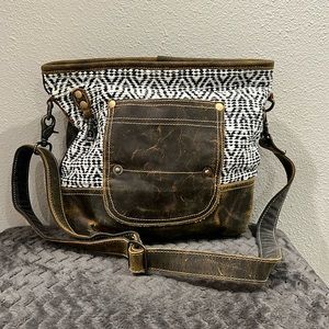 Myra Bag - Leather and Recycled Canvas